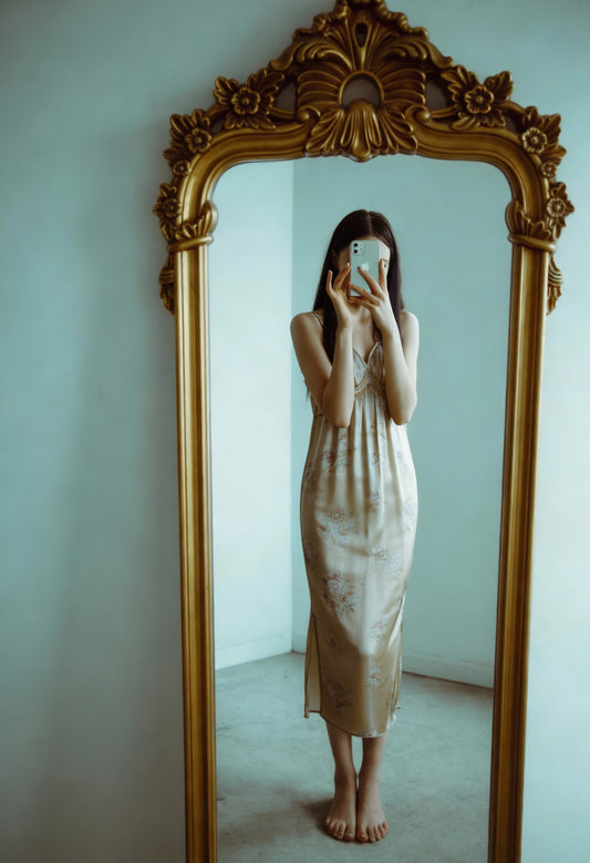 Ivory Blossom Slip Dress